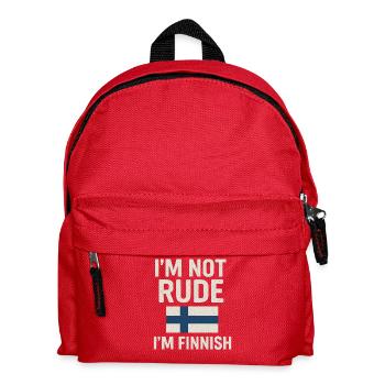 Finnische Flagge. Nicht unhöflich - Kinder Rucksack - Rot - Vorne