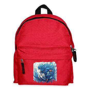 Sirène Sirène Cheveux Bleus Art Nouveau Cadeau - Sac à dos Enfant - rouge - Devant