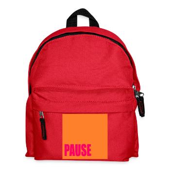 Pausen Zeichen - Kinder Rucksack - Rot - Vorne