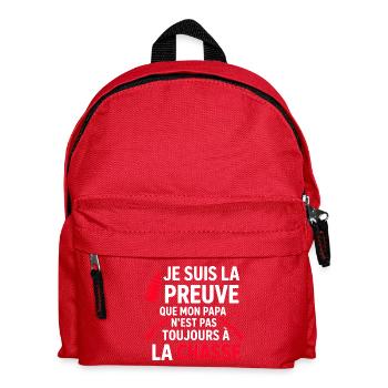 Je suis la preuve que mon papa chasse - Sac à dos Enfant - rouge - Devant