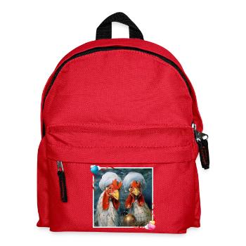 Kreative surreal Hahnen-Dekore mit Turban Netzwerk - Kinder Rucksack - Rot - Vorne