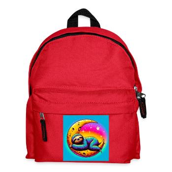 Sloth sleeps on the Moon - Kids' Backpack - red - Front