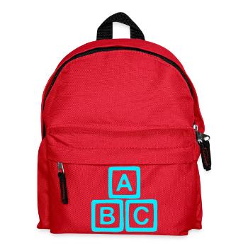 Neon ABC Block Pattern - Kids' Backpack - red - Front