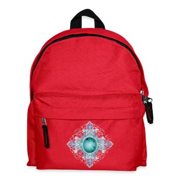 Filigranes Ethno-Ornament mit leuchtendem Türkis - Kinder Rucksack - Rot - Vorne
