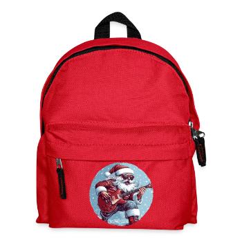 Weihnachtsmann Gitarre - Kinder Rucksack - Rot - Vorne