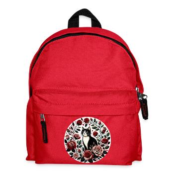 Rose Garden Cat Circle - Kids' Backpack - red - Front
