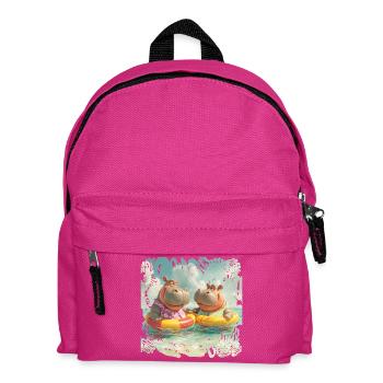 South Sea Hippos in Swimming Rings - Kids' Backpack - fuchsia - Front