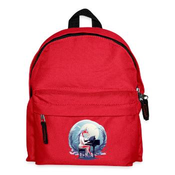 Moonlight unicorn at the piano - Kids' Backpack - red - Front