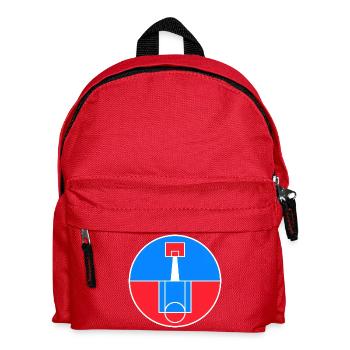 Rundes Basketballfeld-Abzeichen - Kinder Rucksack - Rot - Vorne
