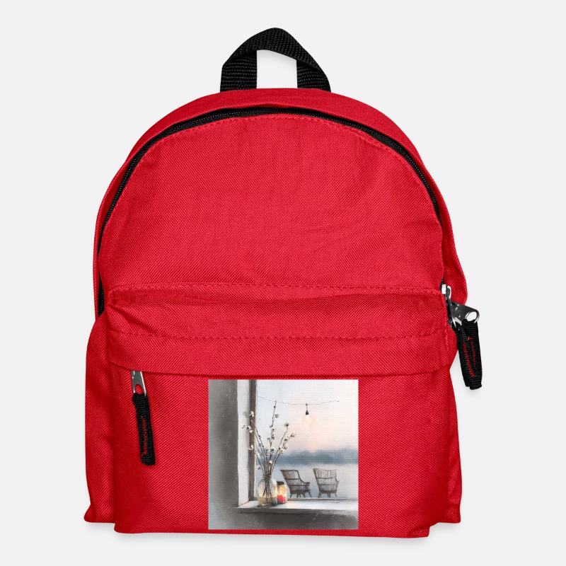 A quiet place by the water - Kids' Backpack - red