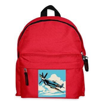 Vintage Prop Airshow Pop Art - Kids' Backpack - red - Front