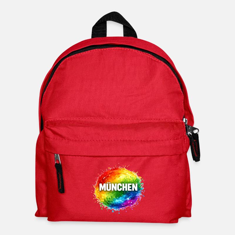Des éclaboussures colorées sur Munich - Sac à dos Enfant - rouge