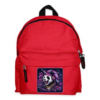 Panda Einhorn Party - Kinder Rucksack - Rot - Vorne