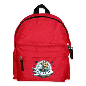 Giraffen-Raumschiff Abenteuer - Kinder Rucksack - Rot - Vorne