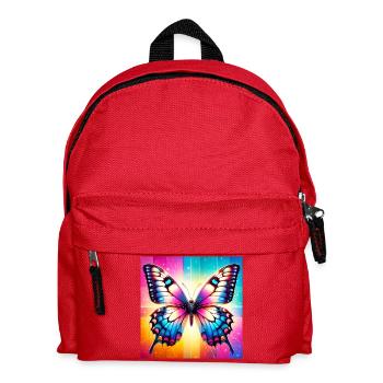 Schmetterling - Kinder Rucksack - Rot - Vorne