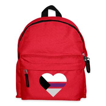 Pride Flag Heart · Demisexual - Kinder Rucksack - Rot - Vorne