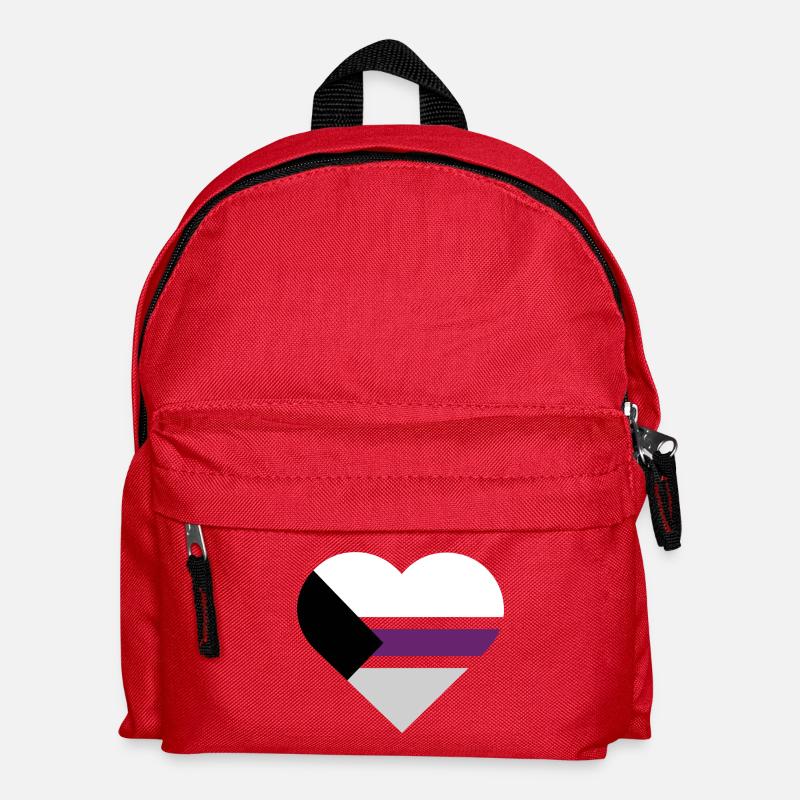 Pride Flag Heart · Demisexual - Kinder Rucksack - Rot