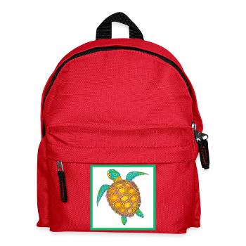 Tortue de mer dessinée à la main - Sac à dos Enfant - rouge - Devant