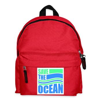 Save The Ocean Ocean Activism Environment Statement - Kids' Backpack - red - Front