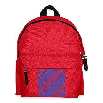 Grafische Linien mit diagonalen Streifen L-Blau - Kinder Rucksack - Rot - Vorne