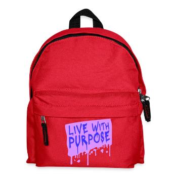 Live With Purpose Motivation Sinn Mindset Spruch - Kinder Rucksack - Rot - Vorne