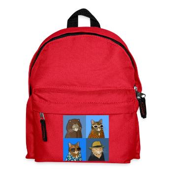 Variété de chat tigré - Sac à dos Enfant - rouge - Devant