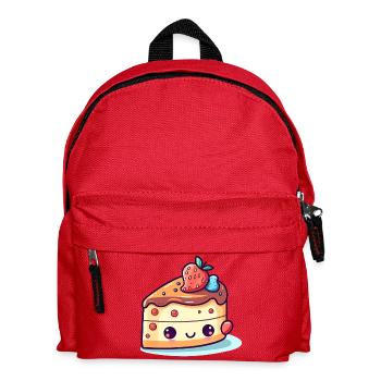Kawaii Kuchen mit Früchten - Kinder Rucksack - Rot - Vorne