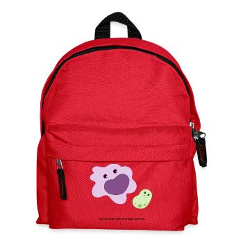 Niedlicher Makrophag und kleines Bakterium - Kinder Rucksack - Rot - Vorne