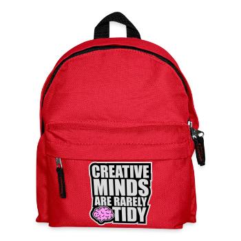 Les esprits créatifs sont rarement bien rangés Logo créatif drôle - Sac à dos Enfant - rouge - Devant