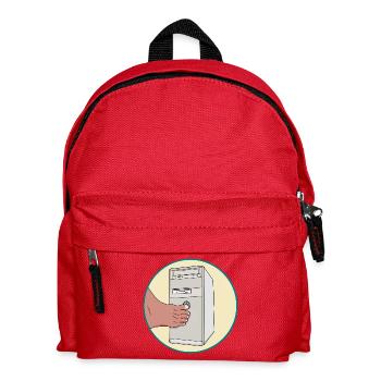 Retro 90s PC Power Button Toe Press Funny Tech - Kids' Backpack - red - Front