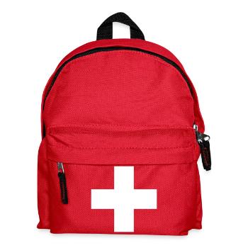 Schweizerkreuz, weisses Kreuz, Schweizer Fahne - Kinder Rucksack - Rot - Vorne