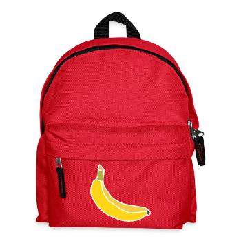 Yellow Banana – Minimalist Fruity Illustration - Kids' Backpack - red - Front