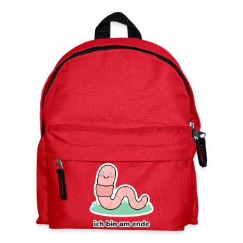 ich bin am ende – Wurm Meme - Kinder Rucksack - Rot - Vorne