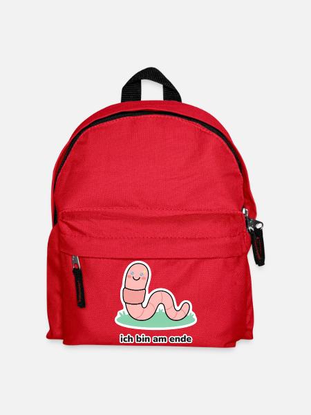 ich bin am ende – Wurm Meme - Kinder Rucksack - Rot