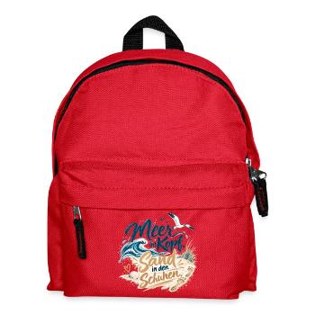 Meer im Kopf Sand in den Schuhen - Kinder Rucksack - Rot - Vorne