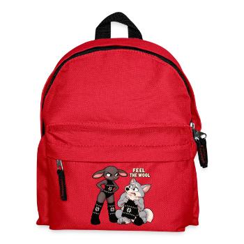 Schwarzes Schaf – Strickhumor – Fühl die Wolle - Kinder Rucksack - Rot - Vorne