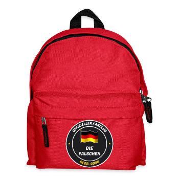Offizieller Fanclub der Falschen - gegr. 2026 - Kinder Rucksack - Rot - Vorne