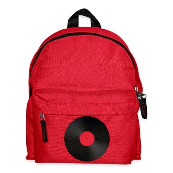 Schallplatte - Kinder Rucksack - Rot - Vorne