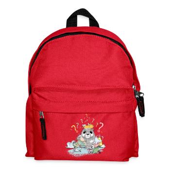 Plastic garbage and seal with lots of question marks - Kids' Backpack - red - Front