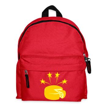 Cheese golden yellow stars - Kids' Backpack - red - Front