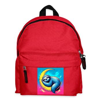 Faultier schläft auf dem Mond - Kinder Rucksack - Rot - Vorne