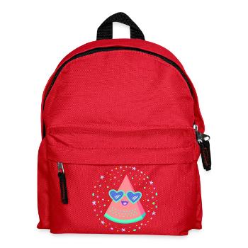 Melone Herzbrille 80s Retro Style Kawaii - Kinder Rucksack - Rot - Vorne