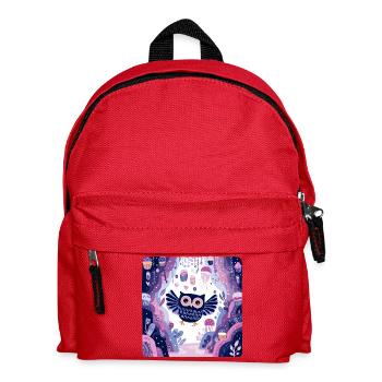 Nachtwald Eulenzauber - Kinder Rucksack - Rot - Vorne