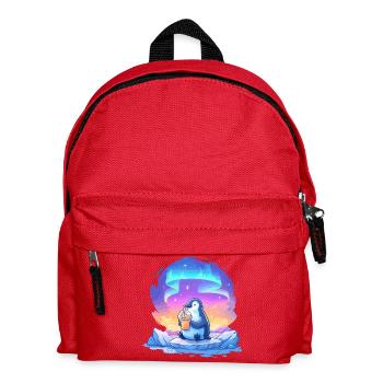 Aurora-Pinguin mit Getränk - Kinder Rucksack - Rot - Vorne