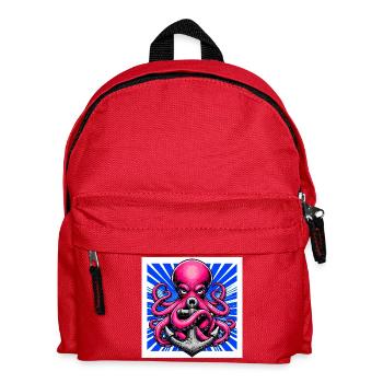 Octopus embraces an Anchor - Kids' Backpack - red - Front