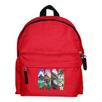 Französisch Polynesien – Südsee Strand Motiv - Kinder Rucksack - Rot - Vorne