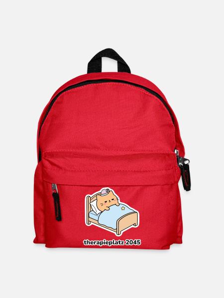 therapieplatz 2045 – Katze im Bett - Kinder Rucksack - Rot