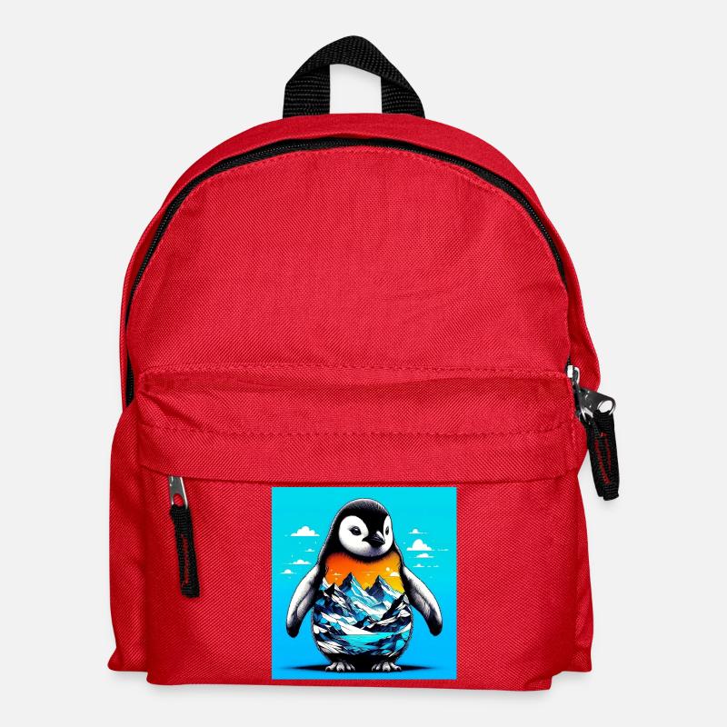 Pinguin - Kinder Rucksack - Rot