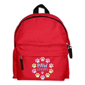 PAW LOVERS Blue Pastel Paws - Kids' Backpack - red - Front