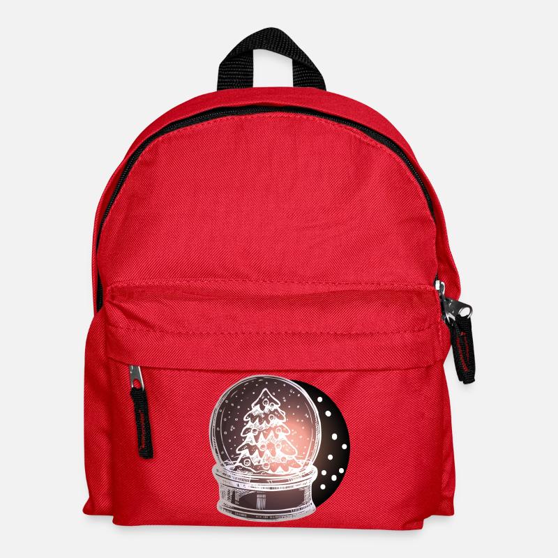 Schneekugel Weihnachtsbaum  - Kinder Rucksack - Rot